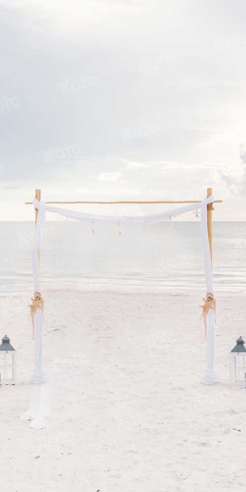 Kate Wedding Printed Backdrop Saudi Seaside Beach Designed by Chain Photography