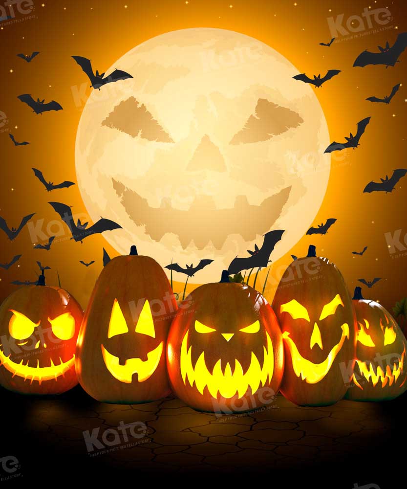 Kate Halloween Backdrop Pumpkins Grimace Designed by Chain Photography