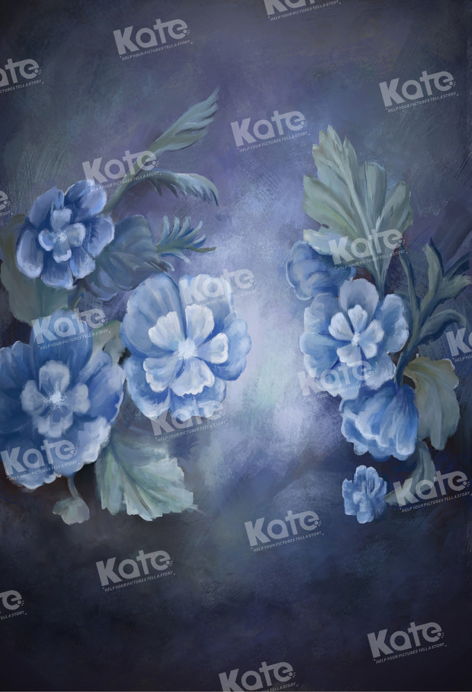 Kate Blue Purple Flower Backdrop Fine Art Designed by GQ