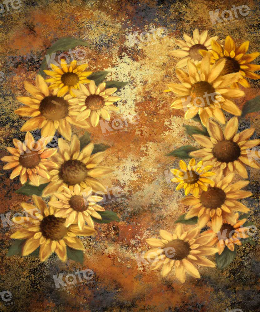 Kate Floral Hand Painted Sunflower Backdrop Designed by GQ