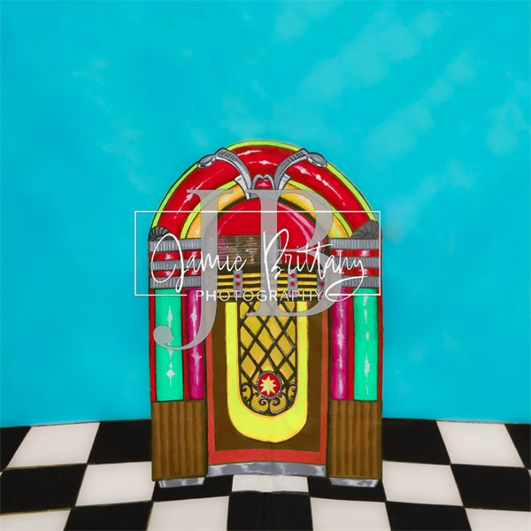 Kate Jukebox Hand Painted Backdrop for Photography Designed by JB Photography