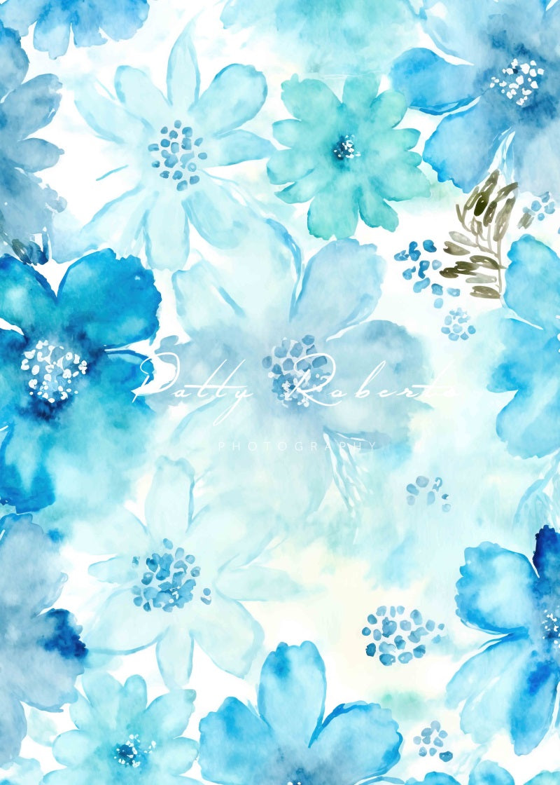 Kate Blue Spring Flower Backdrop Designed by Patty Robert