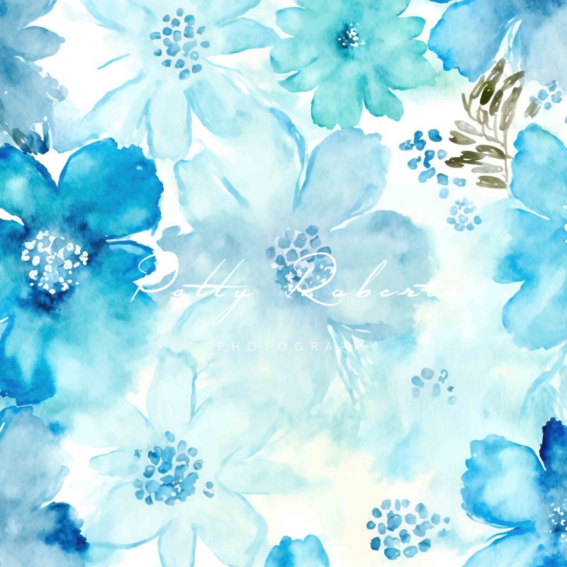 Kate Blue Spring Flower Backdrop Designed by Patty Robert