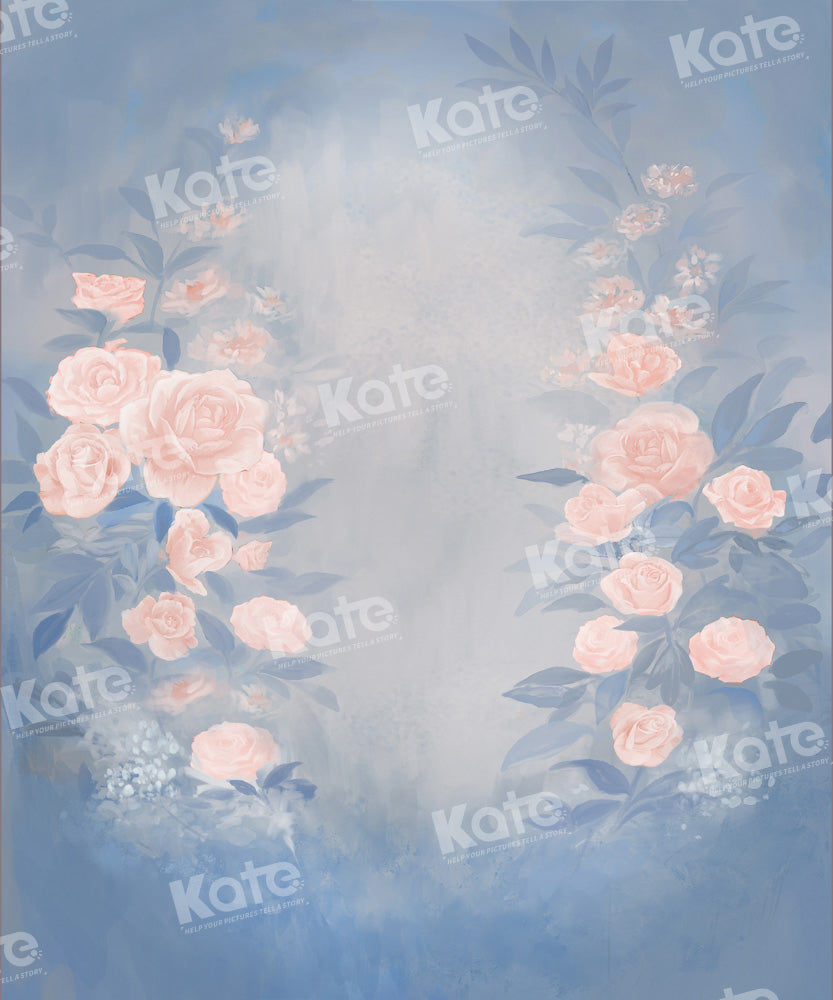 Kate Fine Art Blue Floral Backdrop Designed by GQ