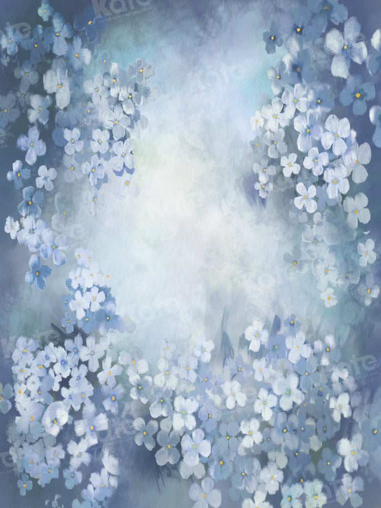 Kate Blue Floral Backdrop Designed by GQ