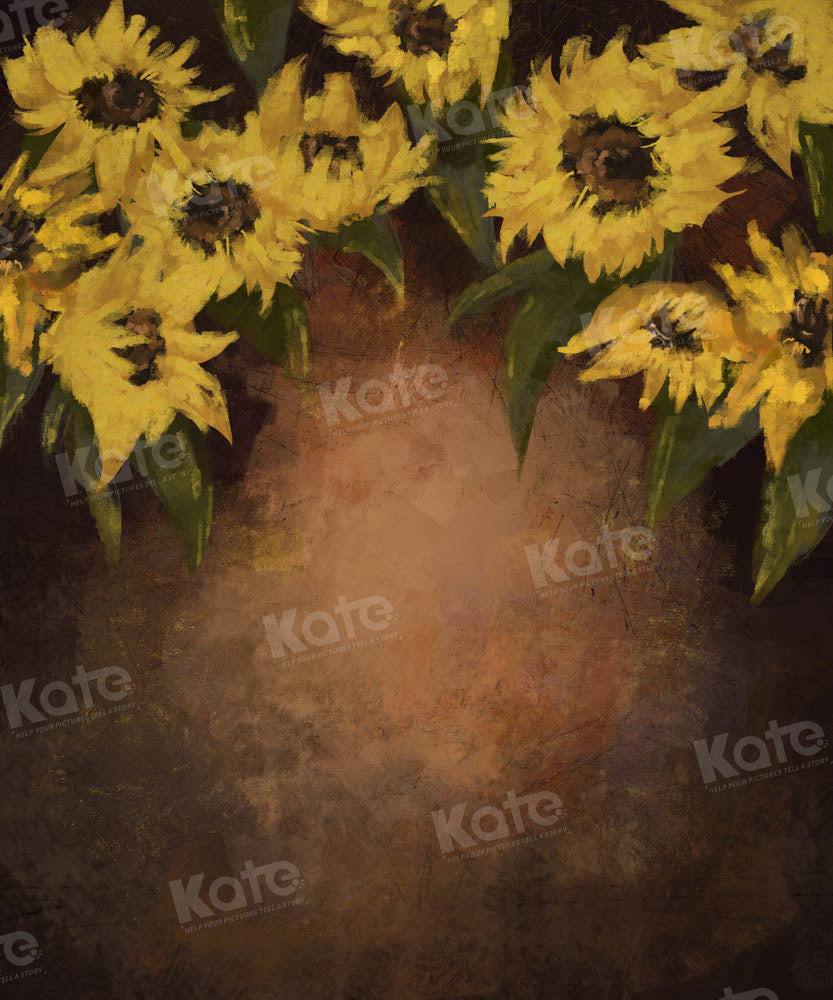 Kate Hand Painted Sunflower Fine Art Backdrop Designed by GQ