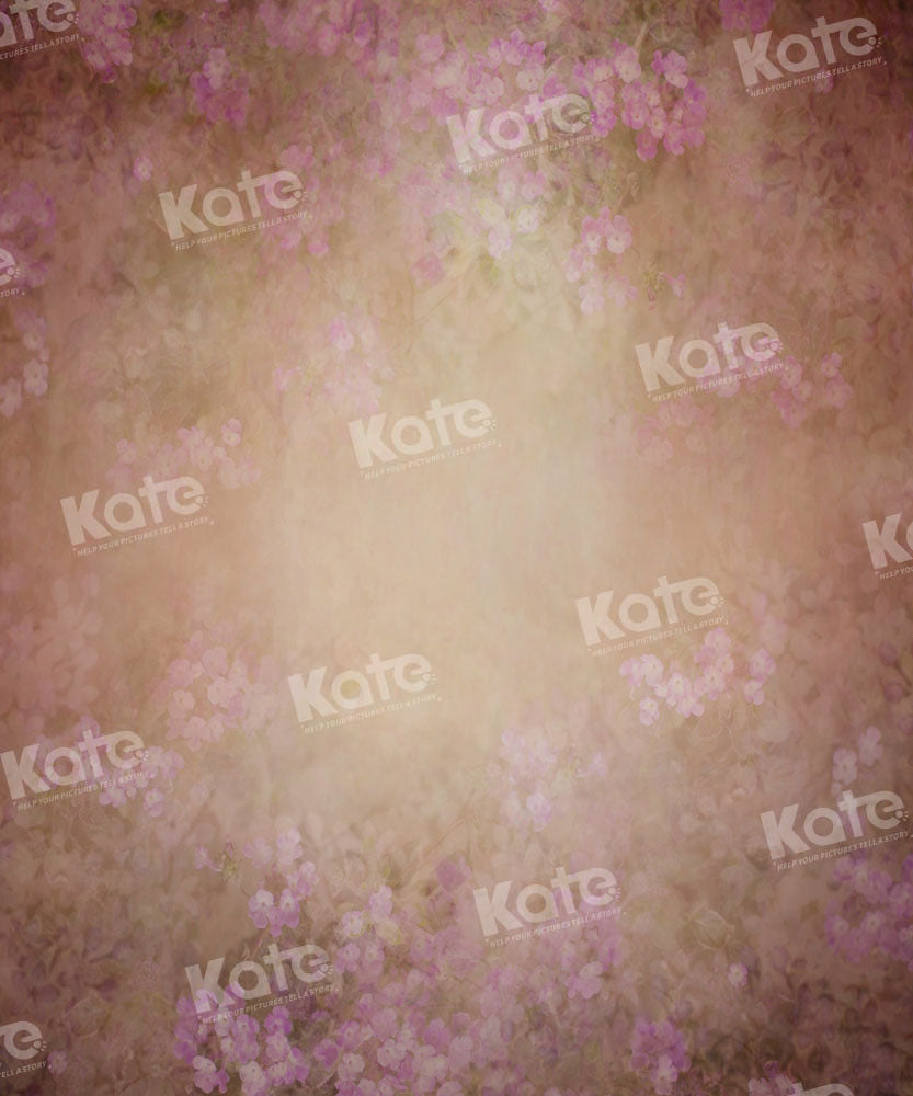 Kate Fine Art Purple Floral Little Brown Backdrop Designed by GQ