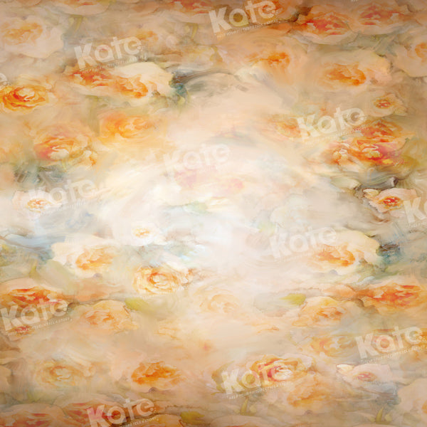 Kate Fine Art Orange Warm Floral Backdrop Designed by GQ