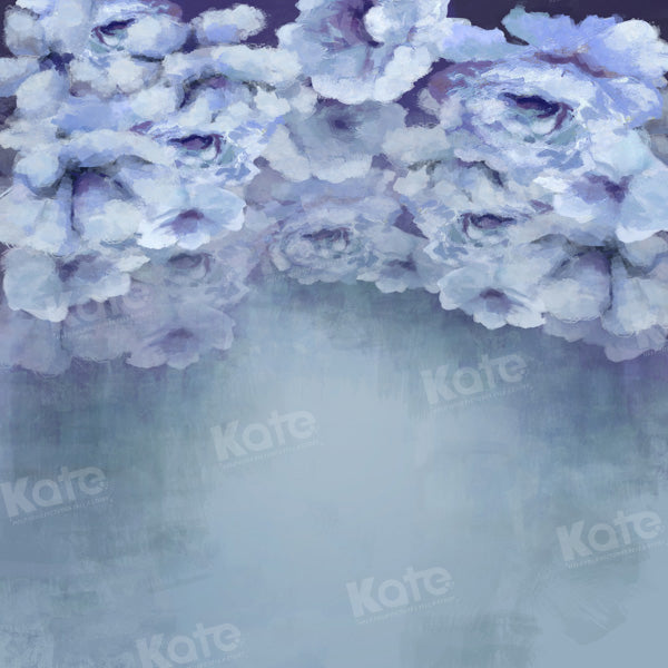 Kate Blue Painted Fine Art Floral Backdrop Designed by GQ