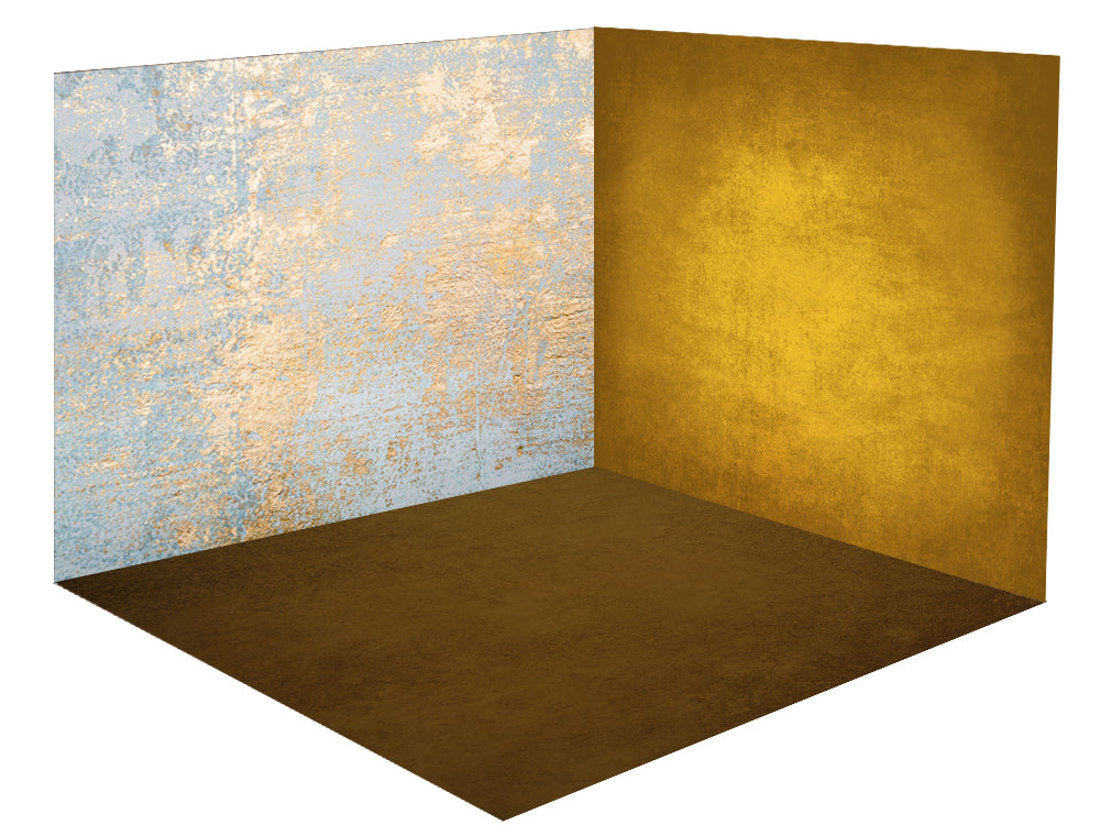 Kate Abstract Golden Room Set(8ftx8ft&10ftx8ft&8ftx10ft)