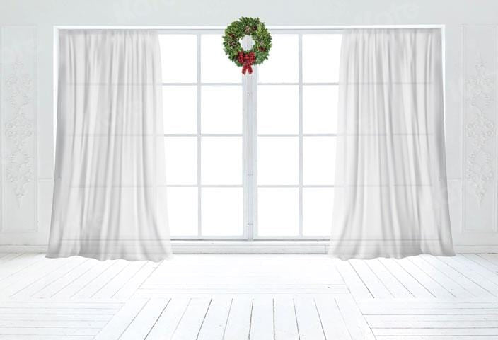 Kate Christmas White Curtain Retro Window Backdrop for Photography