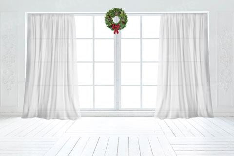 Kate Christmas White Curtain Retro Window Backdrop for Photography