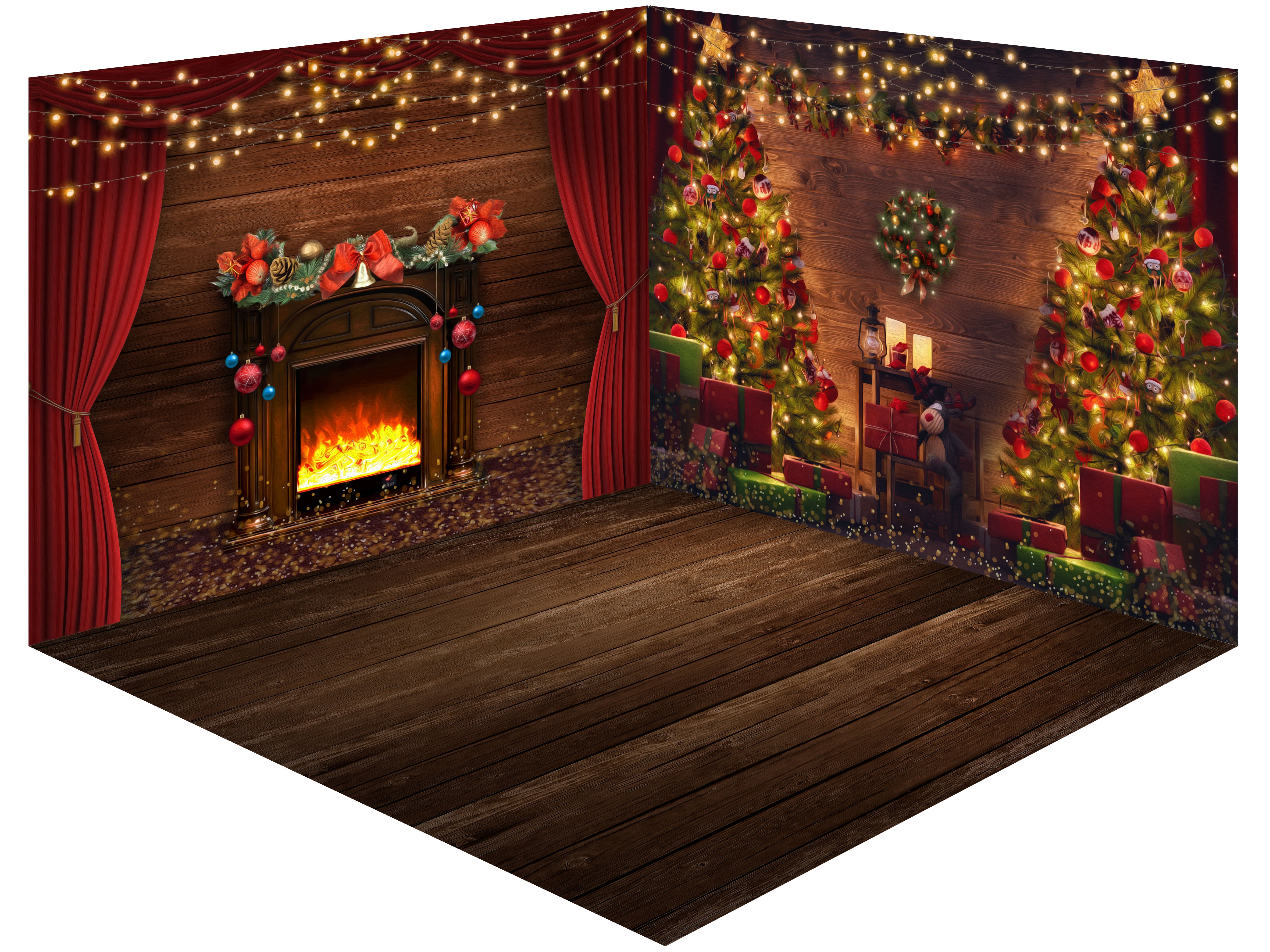 Kate Christmas Fireplace Room Set(8ftx8ft&10ftx8ft&8ftx10ft)