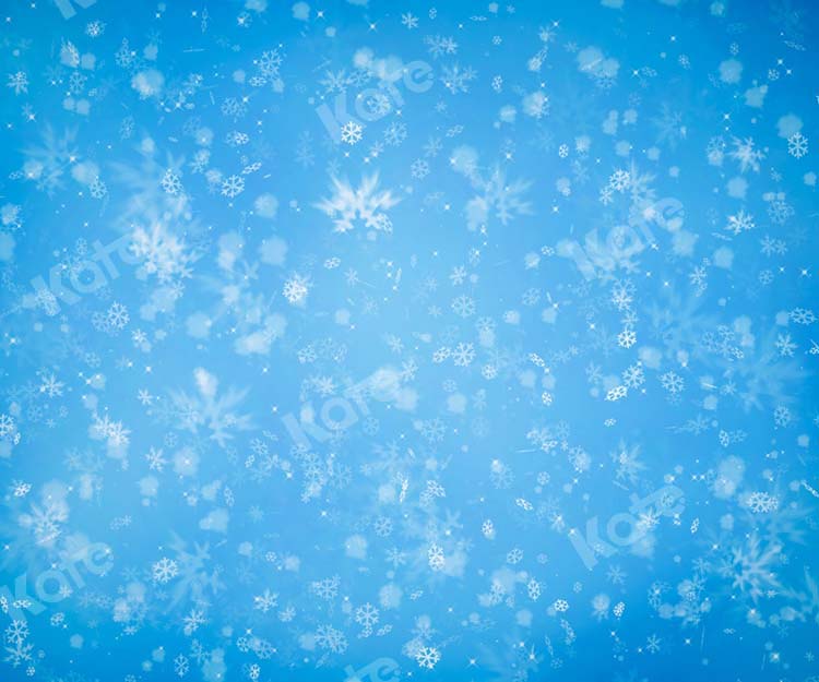 Kate Christmas Snow Winter Blue Backdrop Designed by Kate Image