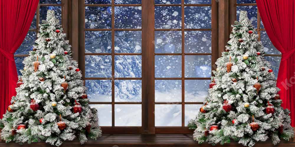 Kate Christmas Winter Snow Window Backdrop Designed by Chain Photography - Kate Backdrop