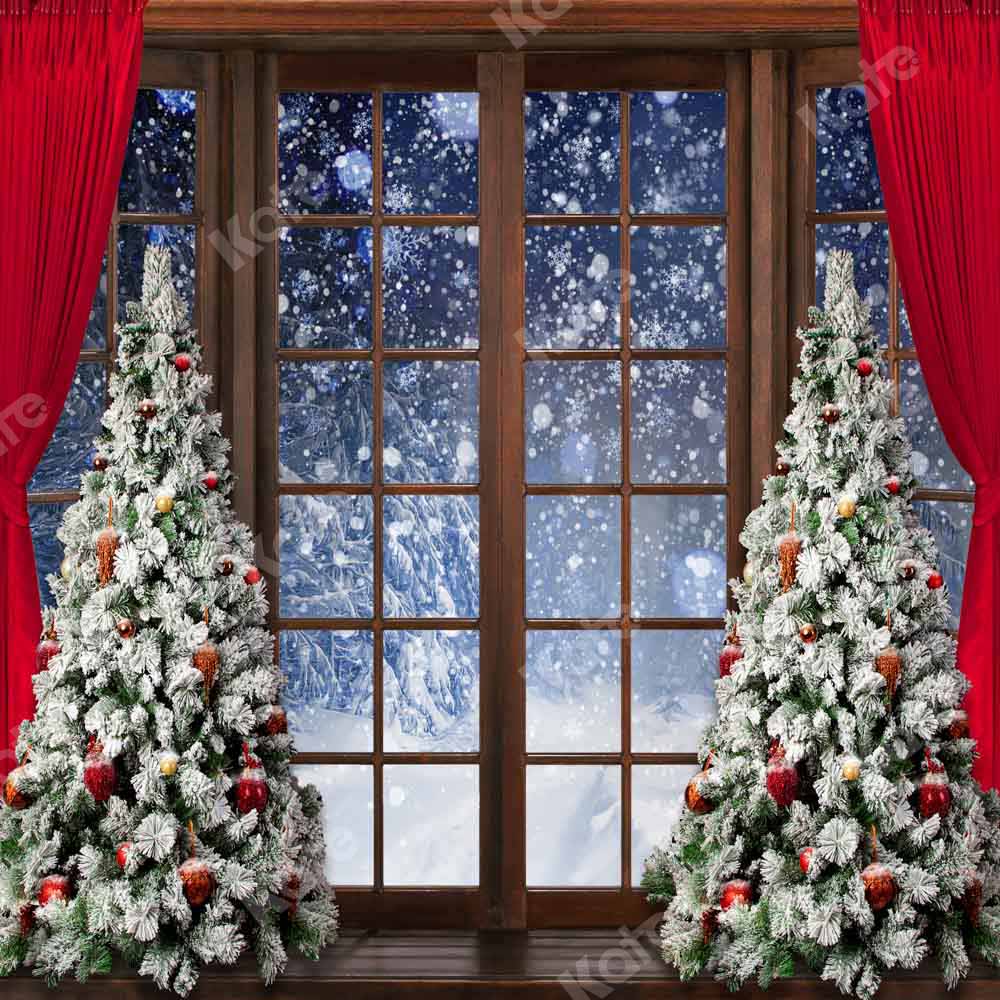 Kate Christmas Winter Snow Window Backdrop Designed by Chain Photography - Kate Backdrop