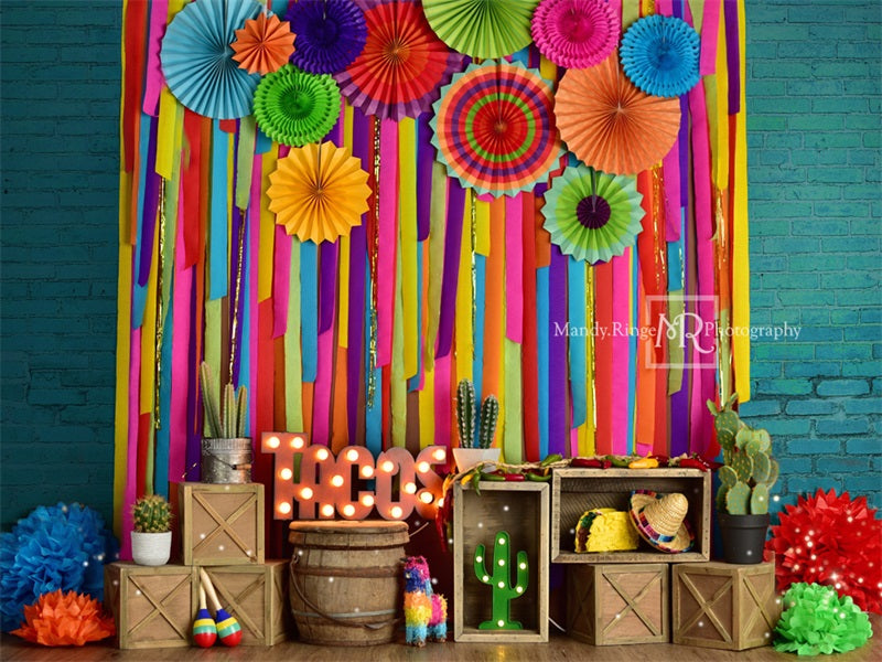 Kate Mexican Taco Fiesta Party Backdrop Designed by Mandy Ringe Photography