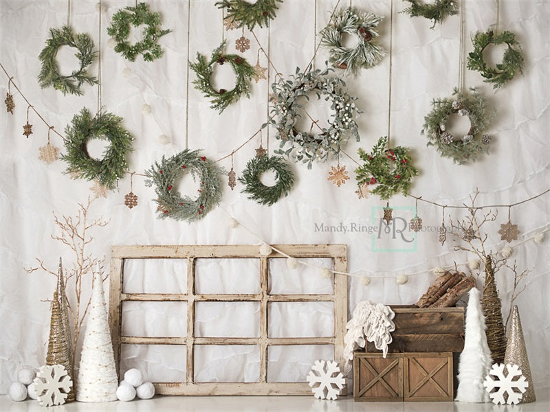 Kate Christmas Rustic Winter Backdrop Designed by Mandy Ringe Photography