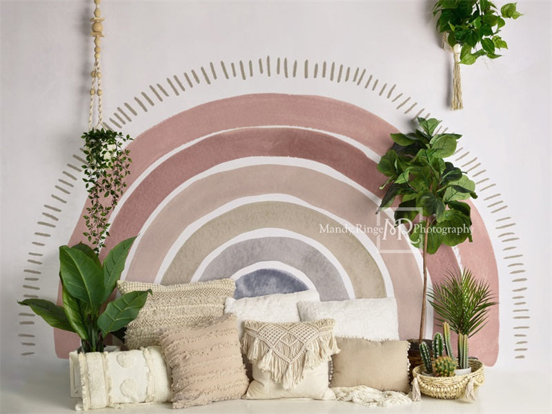 Kate Boho Rainbow Decorated Big Backdrop Designed by Mandy Ringe Photography - Kate Backdrop