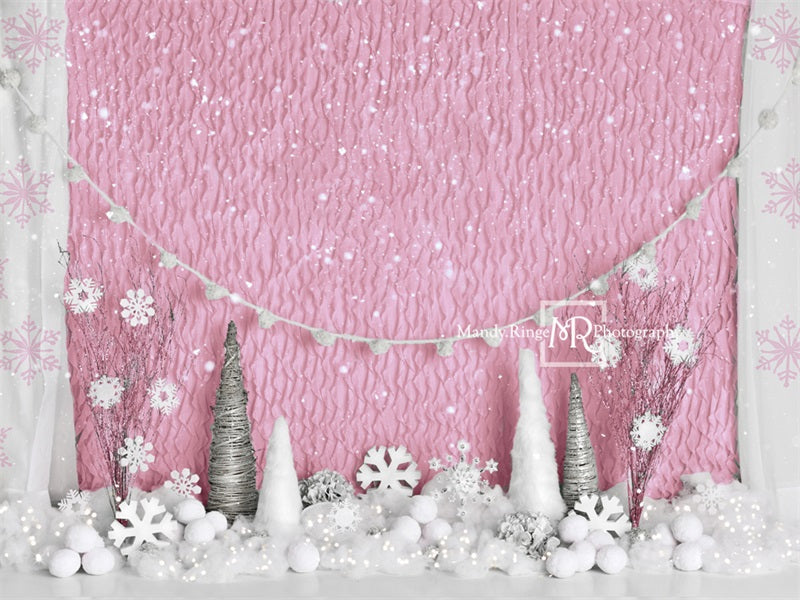 Kate Pink Winter Onederland Girly Backdrop Designed By Mandy Ringe Photography - Kate Backdrop