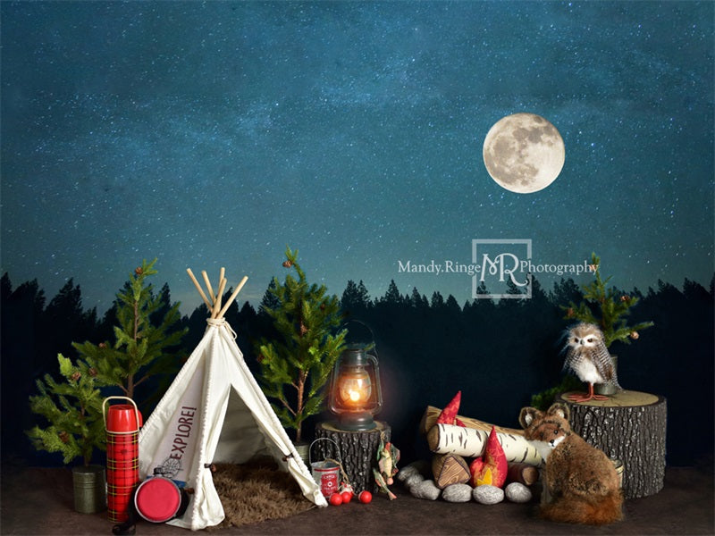 Kate Camping at Night Children Backdrop Designed By Mandy Ringe Photography
