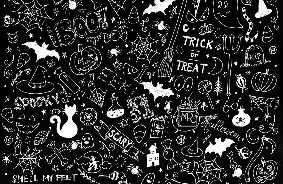 Kate Halloween Doodles Backdrop Designed by Mandy Ringe Photography