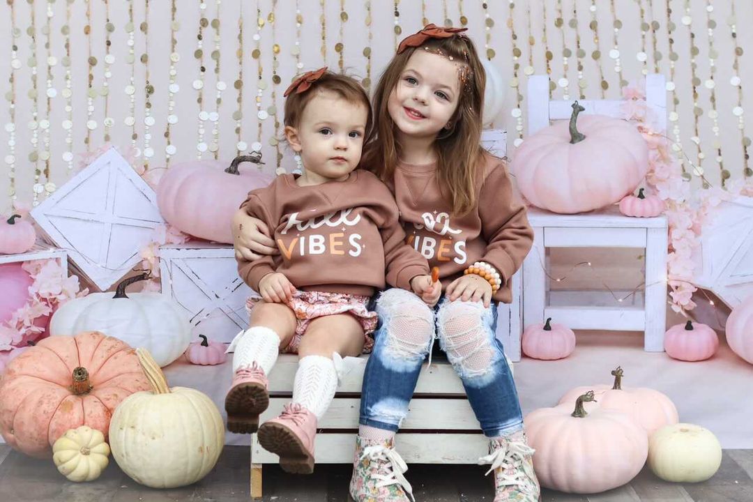 RTS Kate Pink pumpkin patch Autumn Backdrop(Clearance US only)