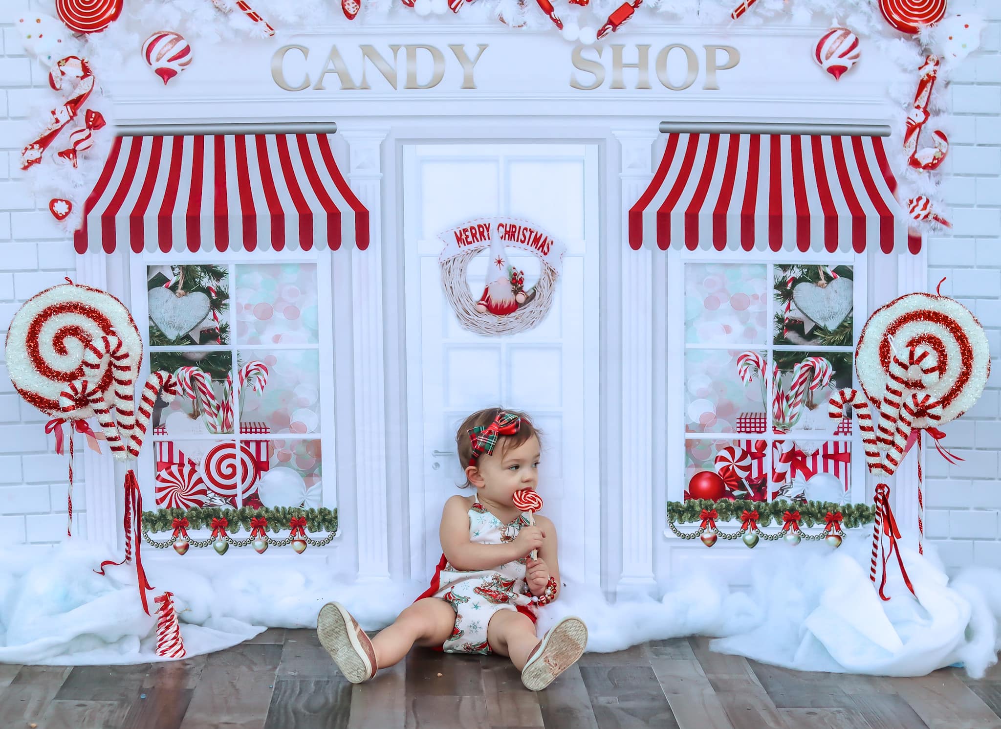 Kate Christmas Candy Shop Backdrop for Photography