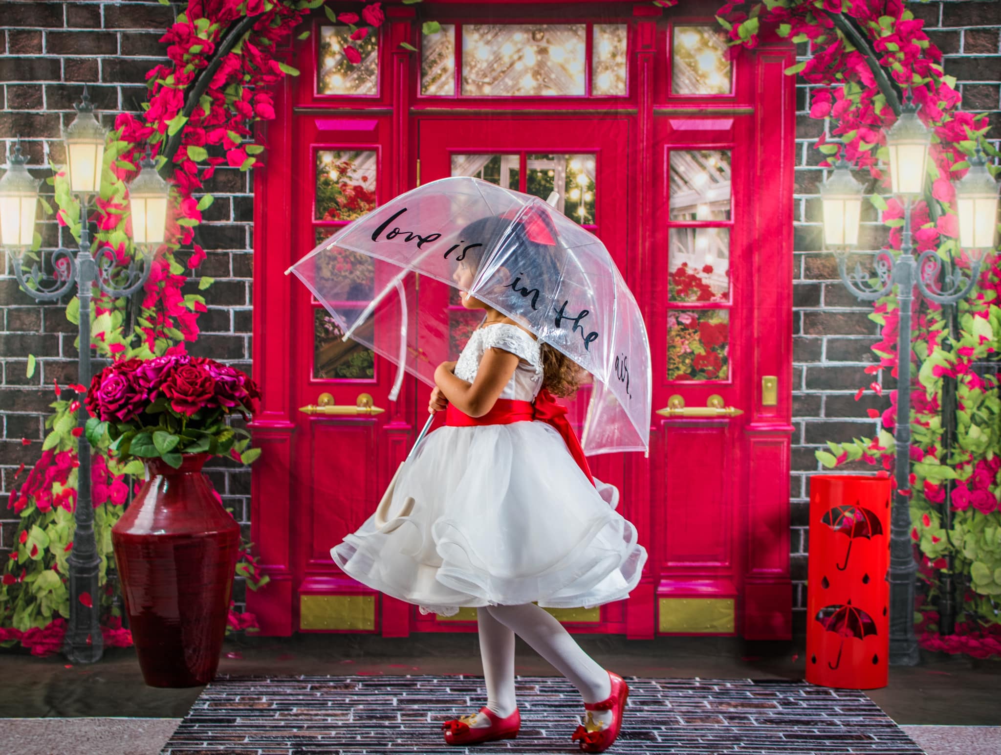 Kate Valentine's Day Store Backdrop Red for Photography