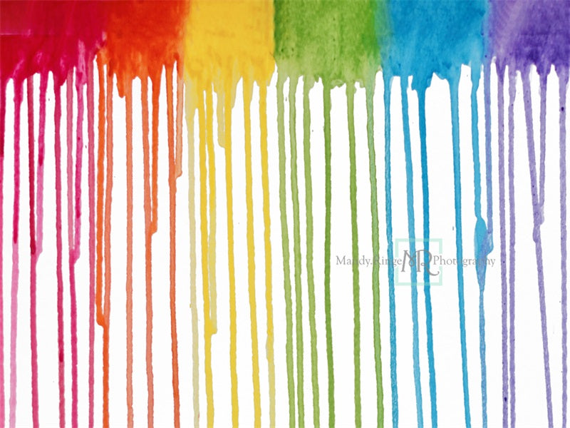 Kate Rainbow Paint Drips Backdrop Designed by Mandy Ringe Photography
