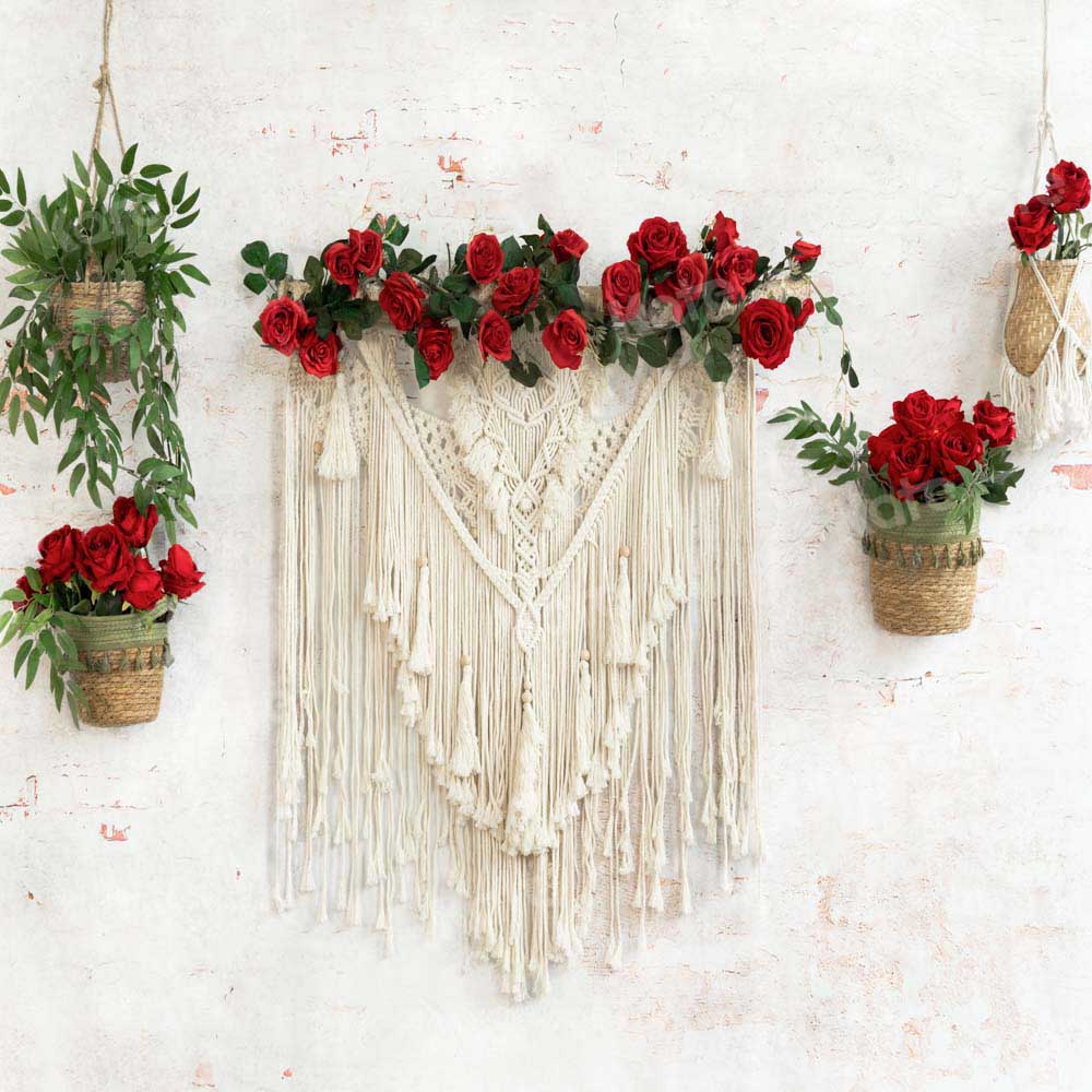 Kate Boho Valentine's Day Backdrop Rose Basket Designed by Emetselch