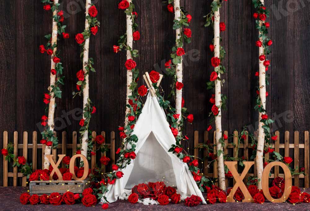 Kate Valentine's day Backdrop Rose Fence Tent Designed by Emetselch