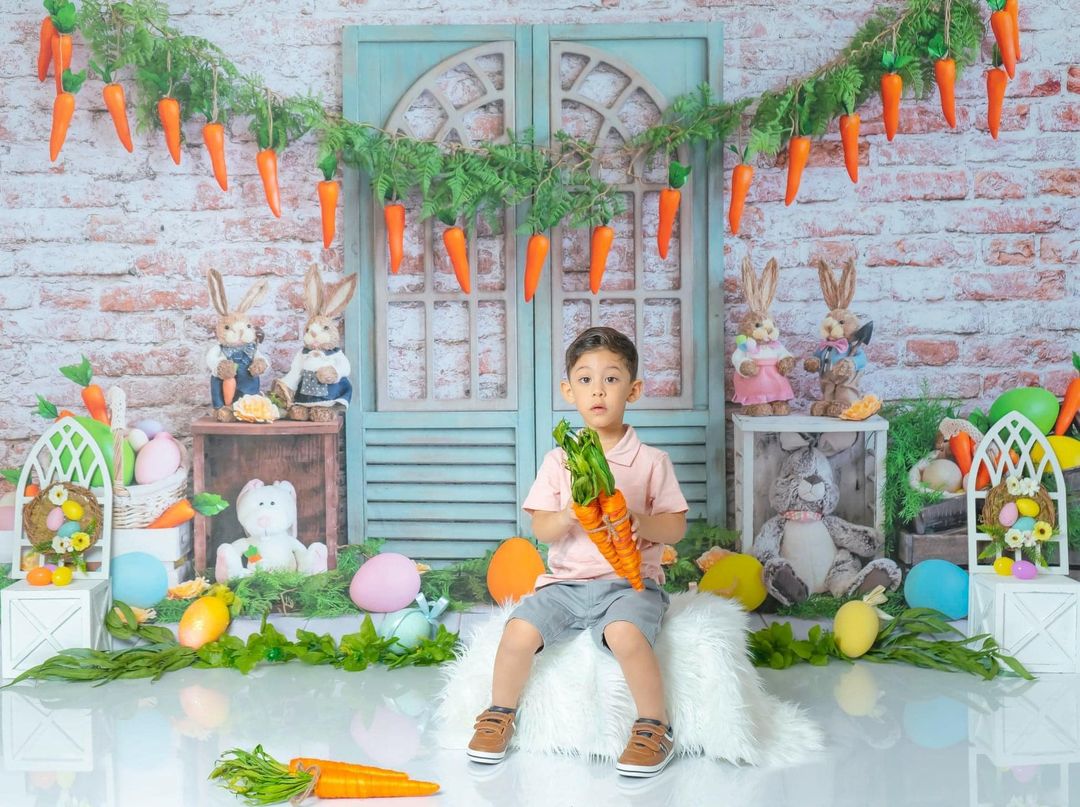 Kate Easter Bunny Backdrop Carrot Designed by Emetselch