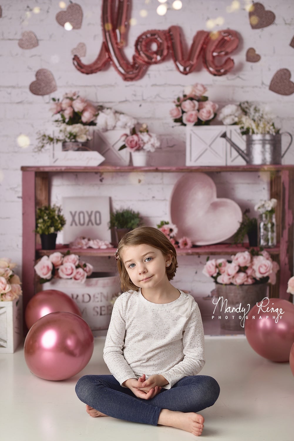 Kate Valentine's Day Backdrop Rose Gold Designed by Mandy Ringe Photography