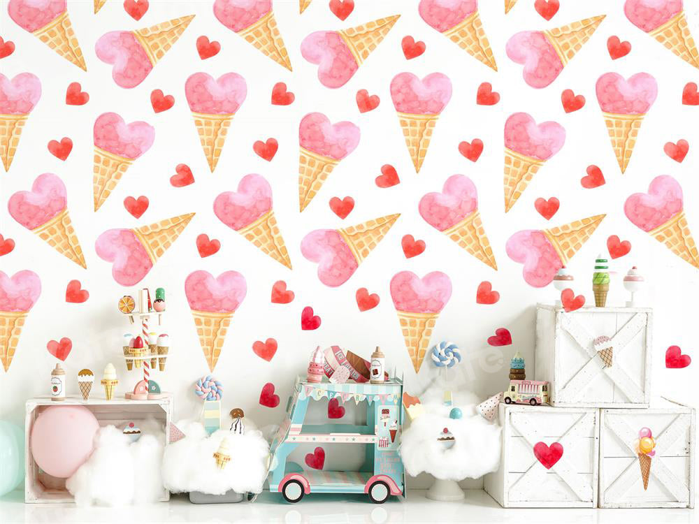 Kate Summer Backdrop Ice Cream Cake Smash Birthday Candy Colors for Photography