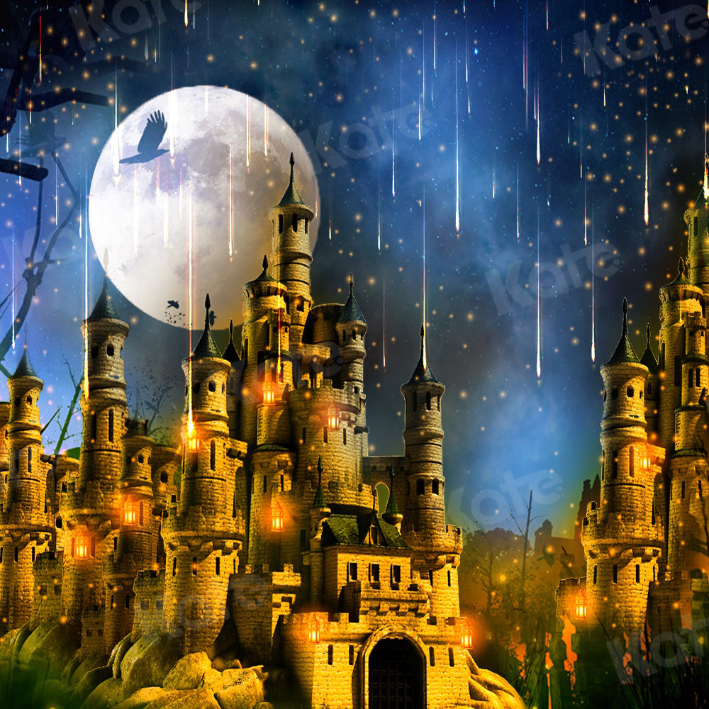 Kate Magic Backdrop Castle Night Moon for Photography