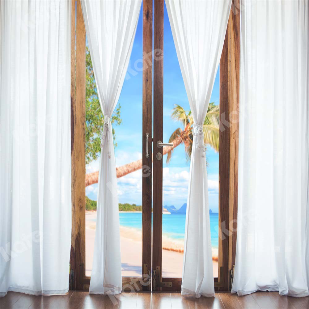 Kate Summer Backdrop Seaside Window Indoor Designed by Chain Photography
