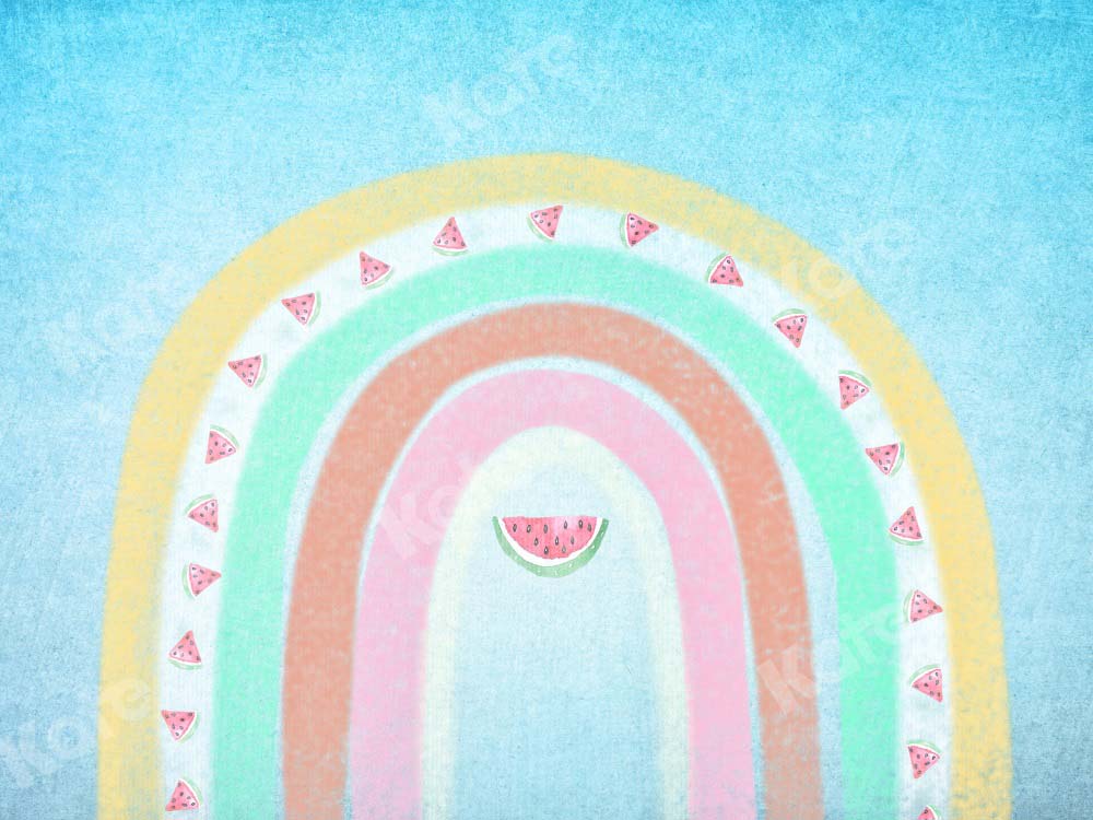 Kate Summer Backdrop Rainbow Birthday Watermelon Designed by Chain Photography