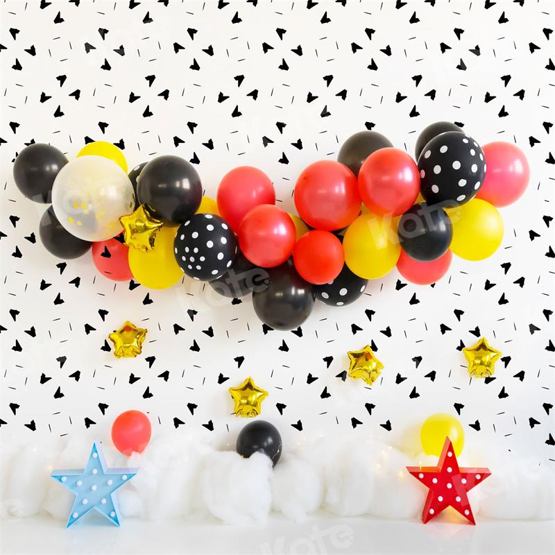 RTS Kate Birthday Backdrop Balloons Star Designed by Uta Mueller Photography CQKC