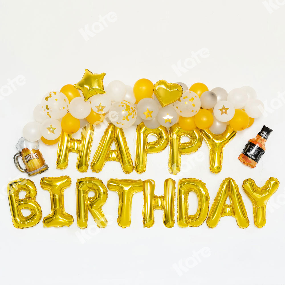 Kate Cake Smash Backdrop Birthday Gold Balloons Beer Celebration Designed by Emetselch