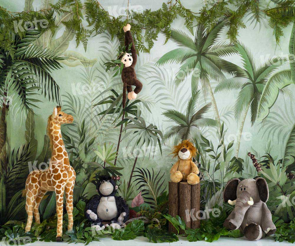 RTS Kate Cake Smash Backdrop Birthday Jungle Animals Designed by Emetselch (US ONLY)