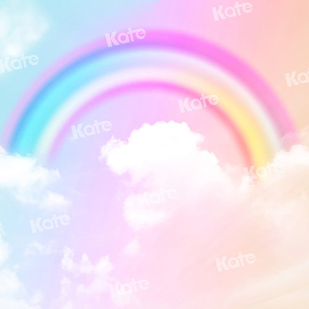 Kate Birthday Backdrop Colorful Rainbow Cloud Designed by Chain Photography