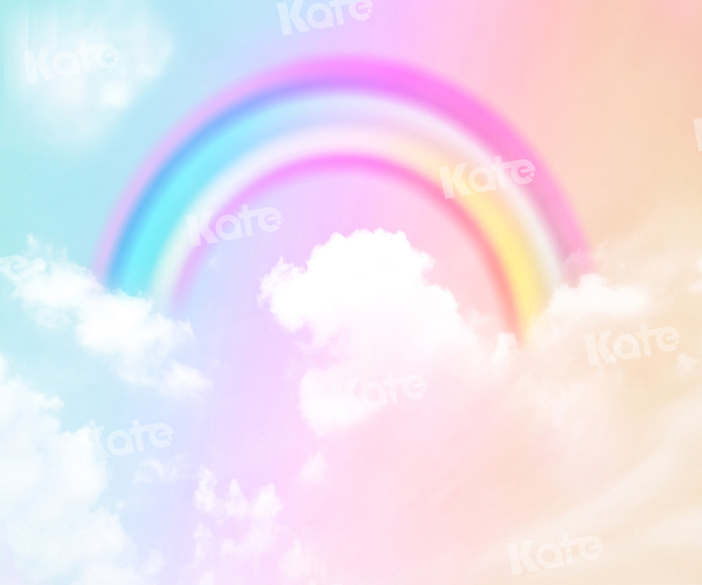 Kate Birthday Backdrop Colorful Rainbow Cloud Designed by Chain Photography