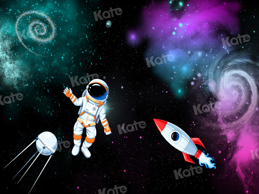 Kate Universe Backdrop Astronaut Celestial Rocket Birthday Designed by Chain Photography