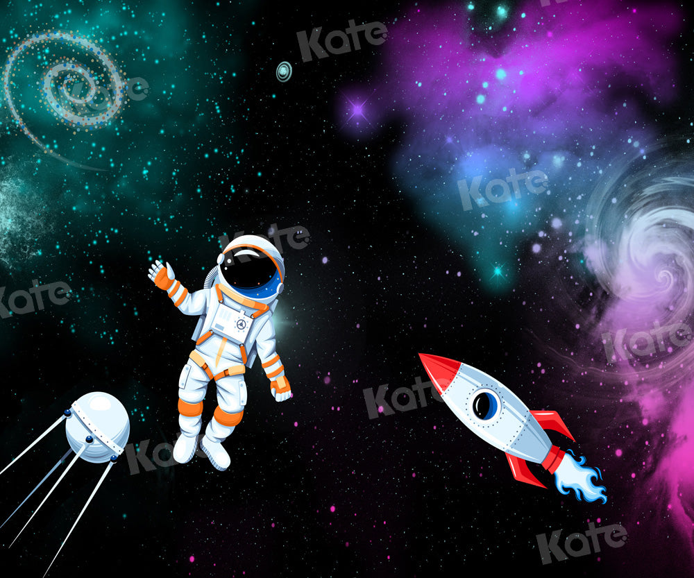 Kate Universe Backdrop Astronaut Celestial Rocket Birthday Designed by Chain Photography