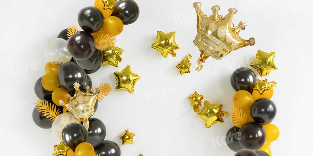 Kate Cake Smash Backdrop Birthday Crown Black Gold Designed by Emetselch
