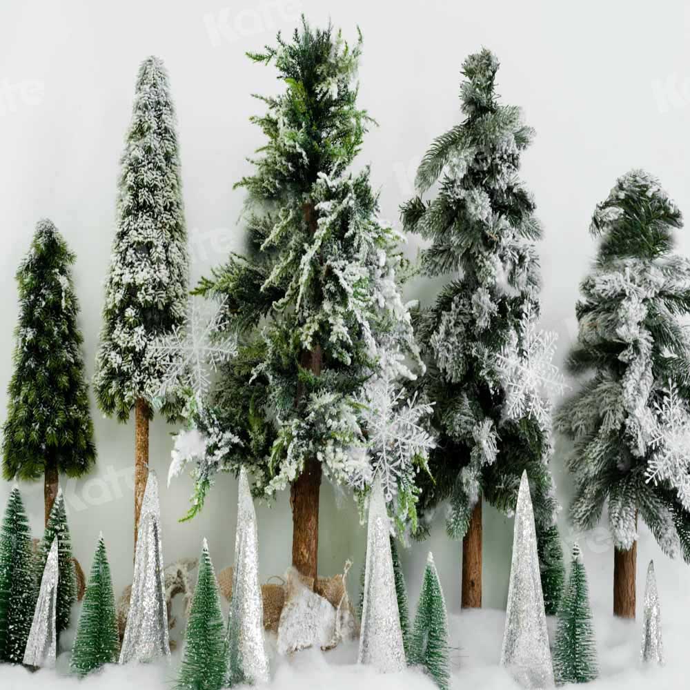 Kate Winter Backdrop Christmas Trees Snow Forest Designed by Emetselch