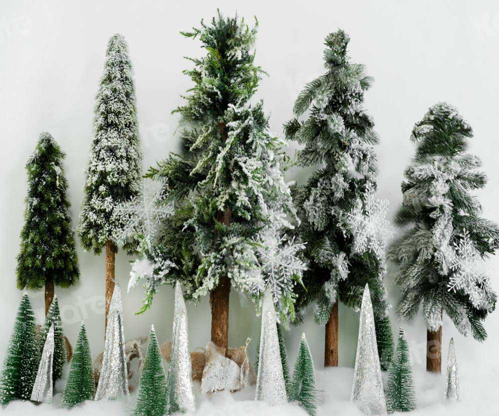 Kate Winter Backdrop Christmas Trees Snow Forest Designed by Emetselch