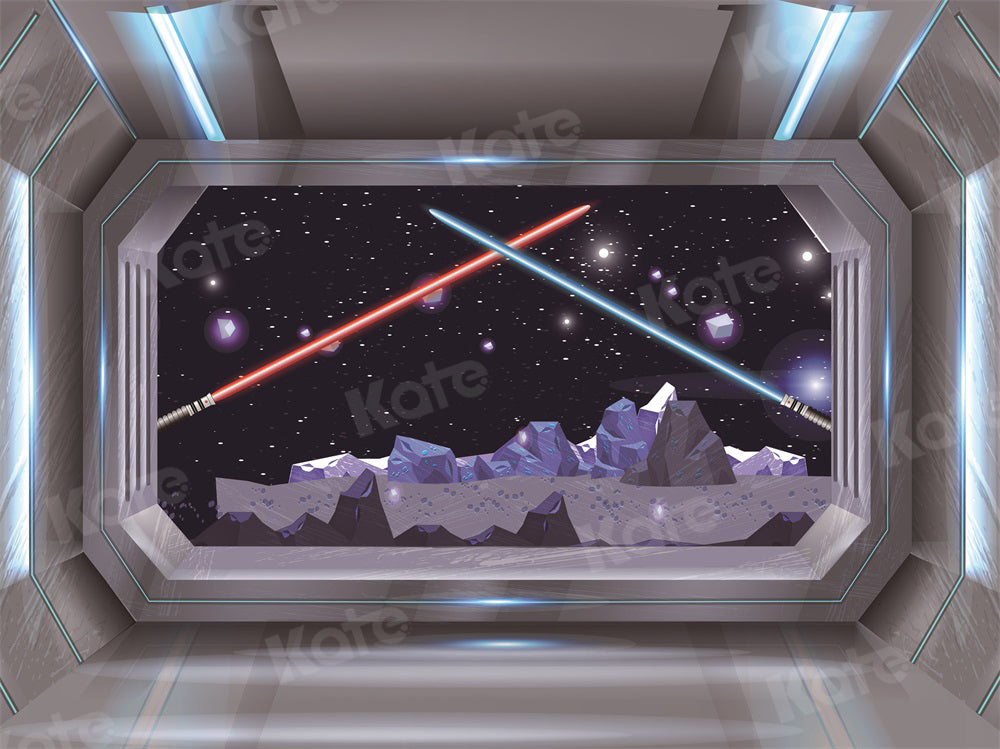 Kate Boy Backdrop Lightsaber Stars Spaceship Universe for Photography