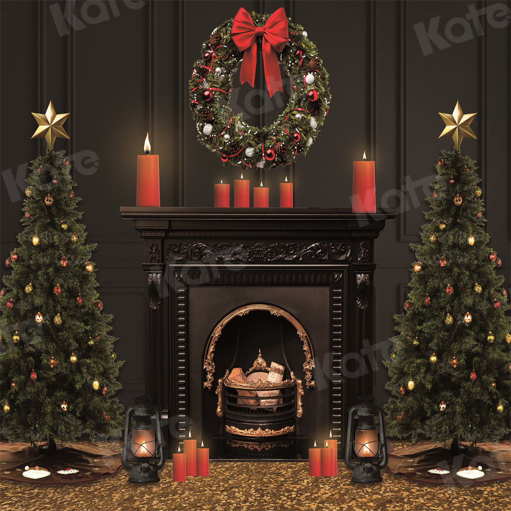 Kate Christmas Backdrop Xmas Tree Candle for Photography